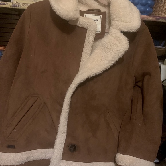abercrombie shearling coat